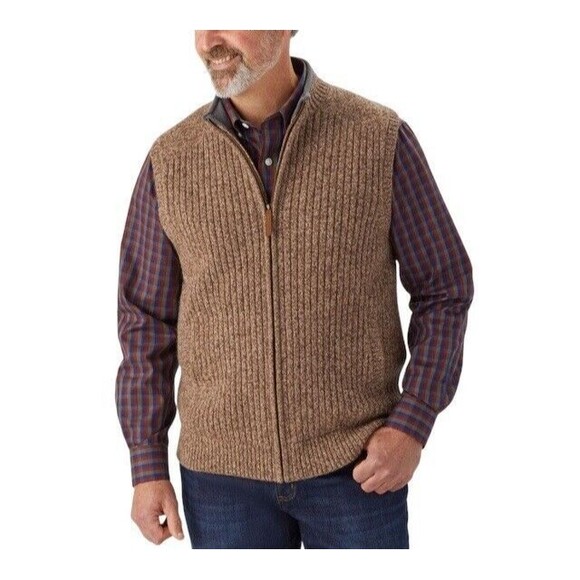 Duluth Trading Co. Large Men's Shetland Wool Windproof Full-Zip Sweater Vest - Picture 1 of 13
